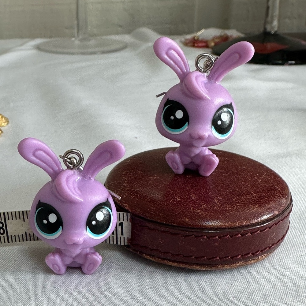 Littlest Pet Shop Purple bunny earrings